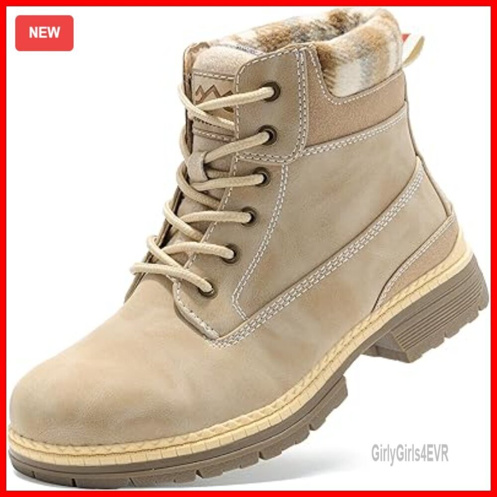 Women's Hiking Boots Fur Lined Water Resistant Lightweight Ankle Boots